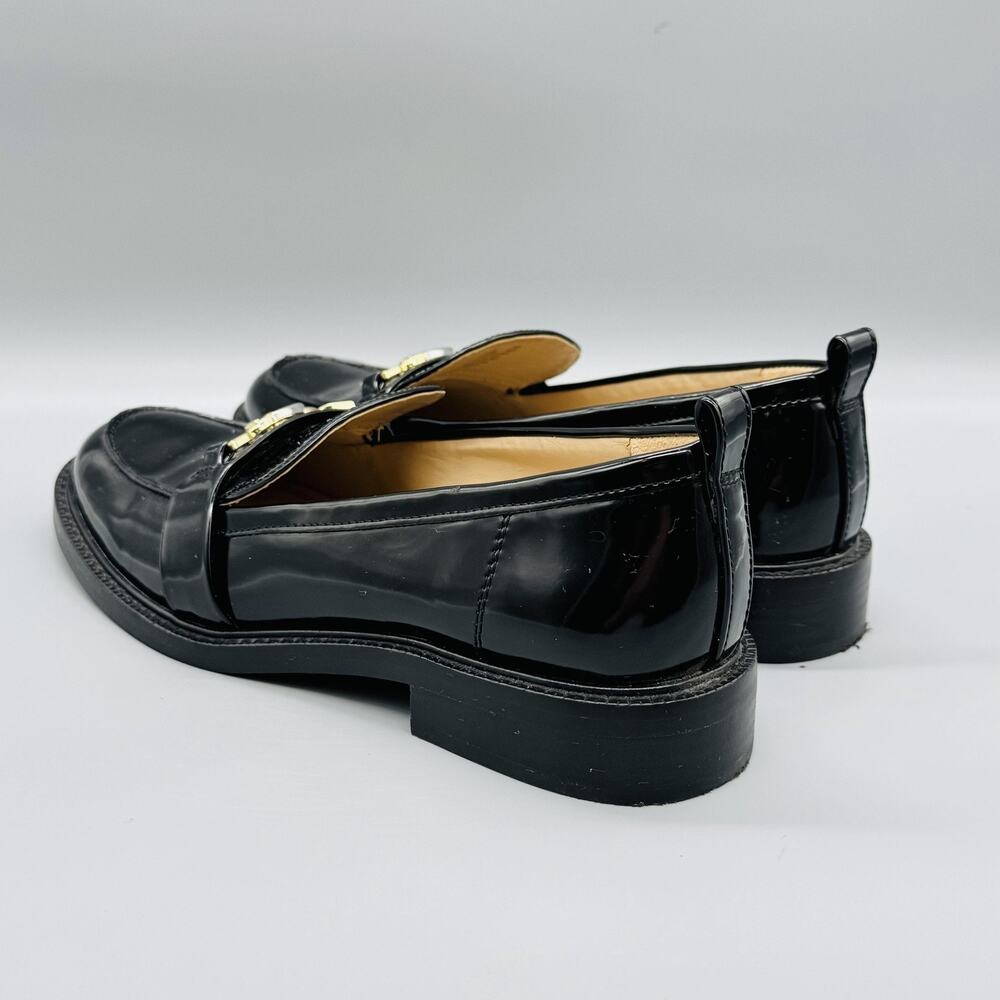 Sam Edelman Black Patent Leather Loafers with Gold Accent, Men's 10.5 - Picture 5 of 11